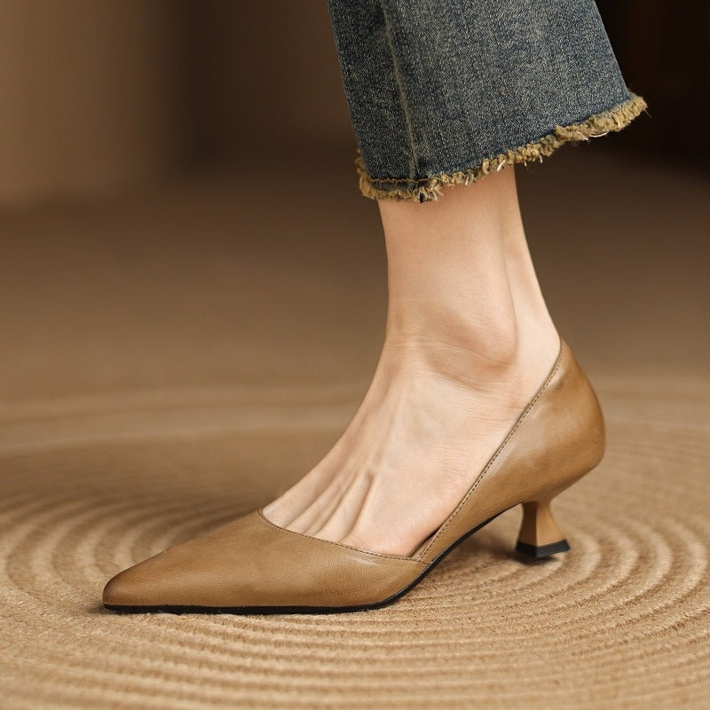 Mariana | Stilettos de Pele Genuína Mulher Bico Fino