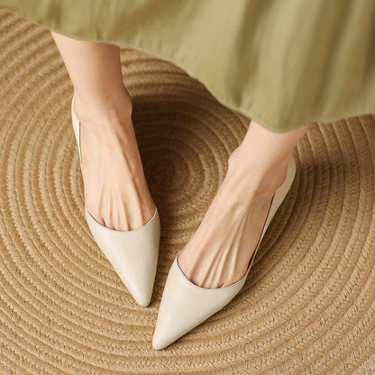 Mariana | Stilettos de Pele Genuína Mulher Bico Fino