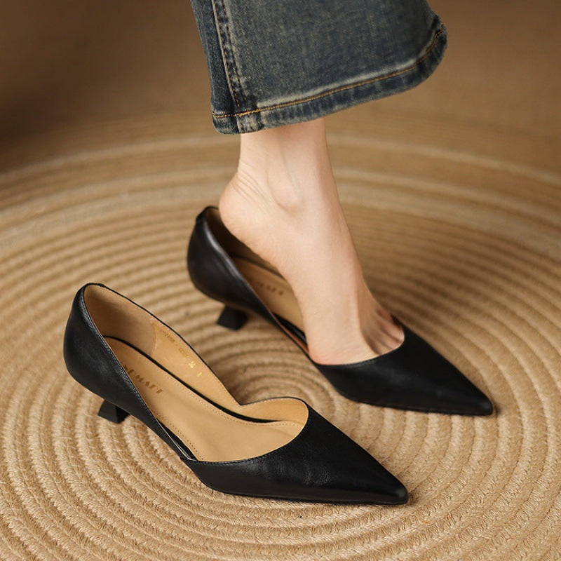 Mariana | Stilettos de Pele Genuína Mulher Bico Fino