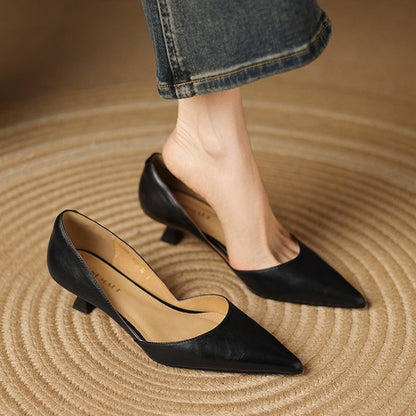 Mariana | Stilettos de Pele Genuína Mulher Bico Fino