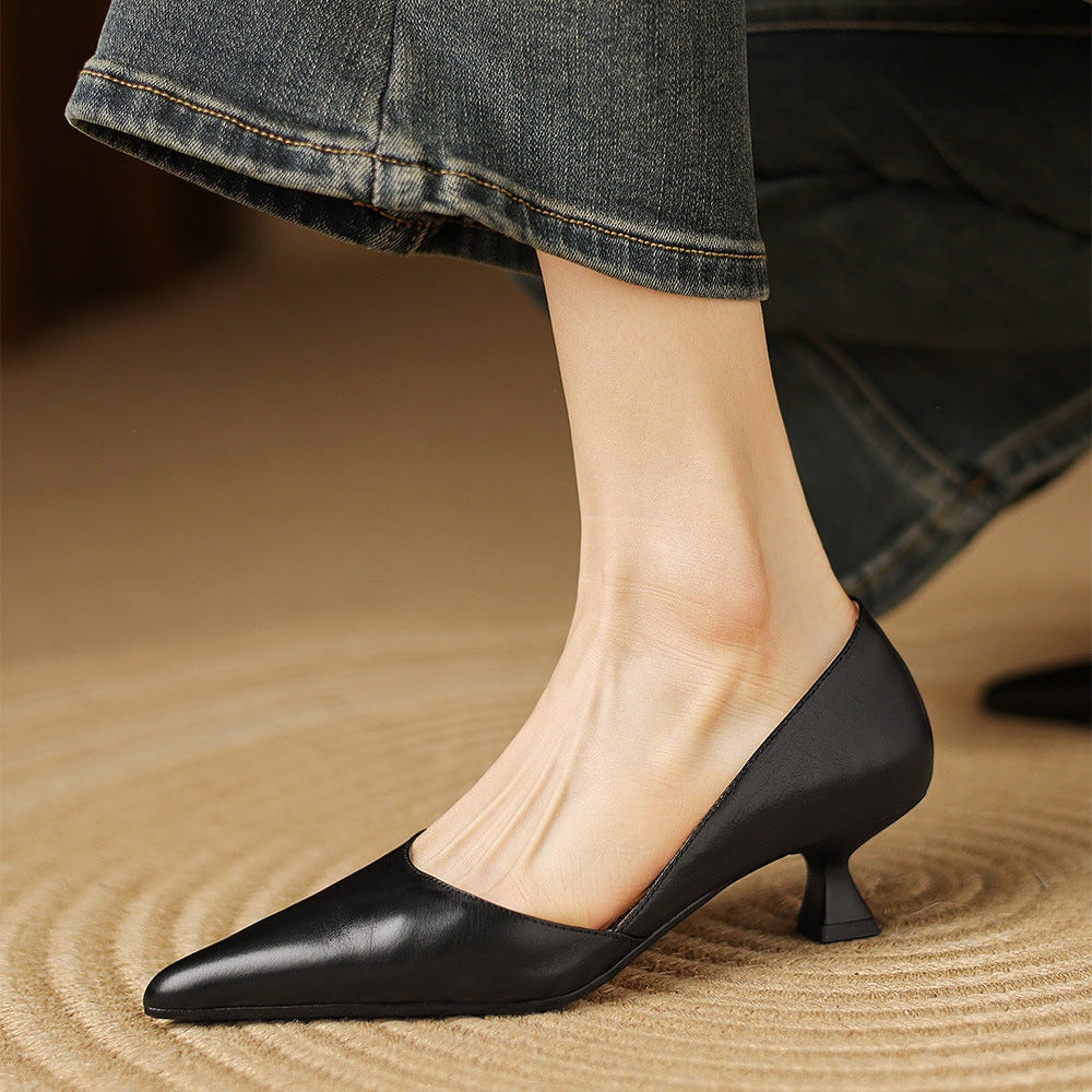 Mariana | Stilettos de Pele Genuína Mulher Bico Fino