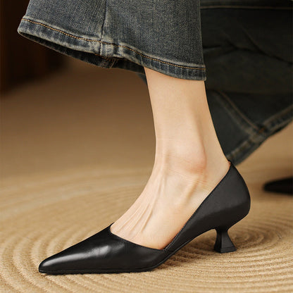 Mariana | Stilettos de Pele Genuína Mulher Bico Fino