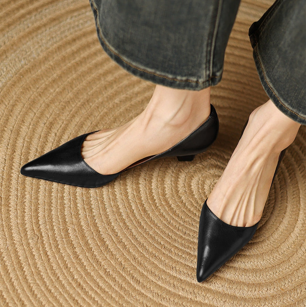 Mariana | Stilettos de Pele Genuína Mulher Bico Fino