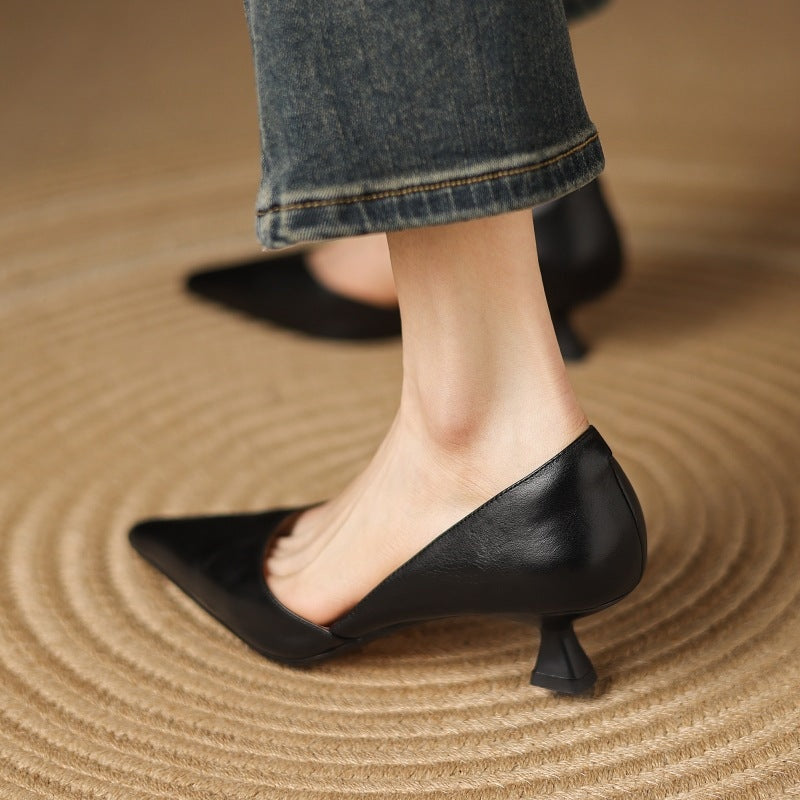 Mariana | Stilettos de Pele Genuína Mulher Bico Fino