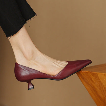 Mariana | Stilettos de Pele Genuína Mulher Bico Fino