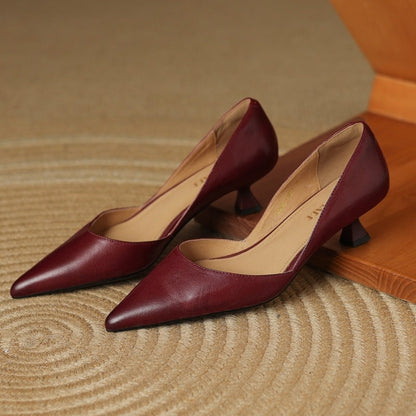 Mariana | Stilettos de Pele Genuína Mulher Bico Fino