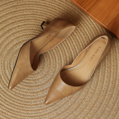 Mariana | Stilettos de Pele Genuína Mulher Bico Fino