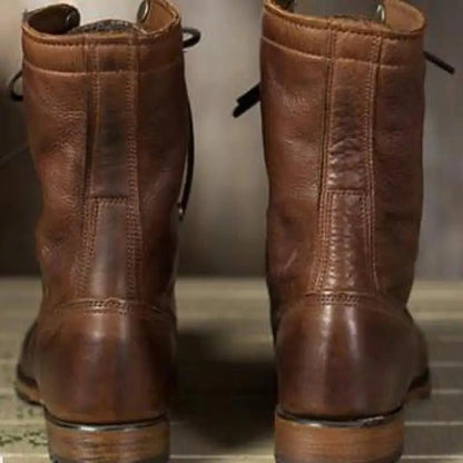 Marta | Botas Militares de Couro Mulher com Atacadores