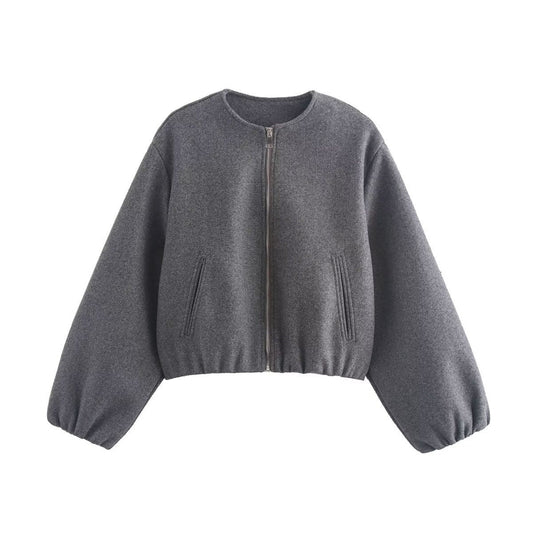 Marta | Casaco Bomber Cropped Mulher Fecho Frontal