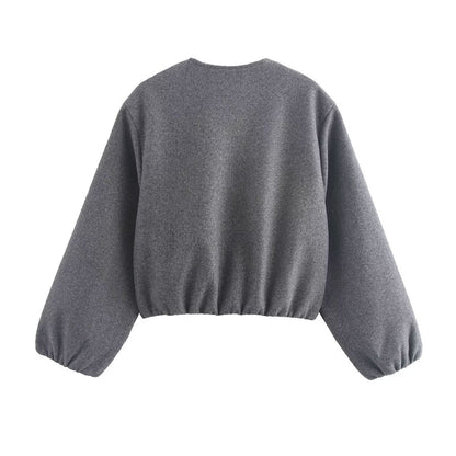 Marta | Casaco Bomber Cropped Mulher Fecho Frontal