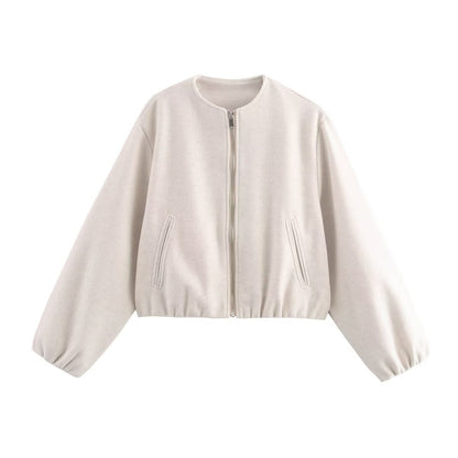 Marta | Casaco Bomber Cropped Mulher Fecho Frontal