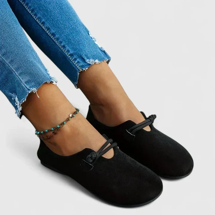 Marta | Mocassins de Camurça Mulher Biqueira Redonda Mary Janes