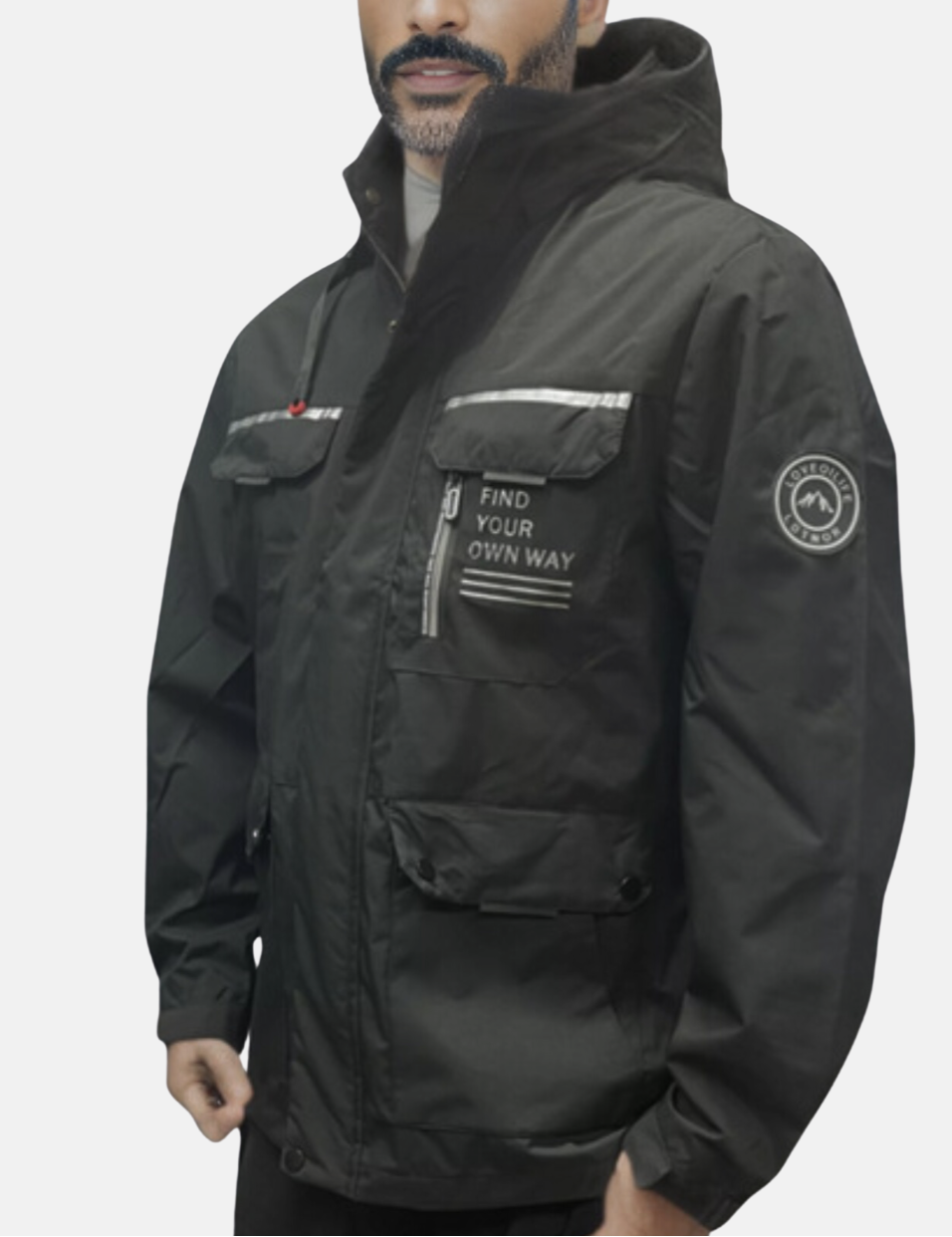Martim | Parka Impermeável Homem com Capuz Múltiplos Bolsos