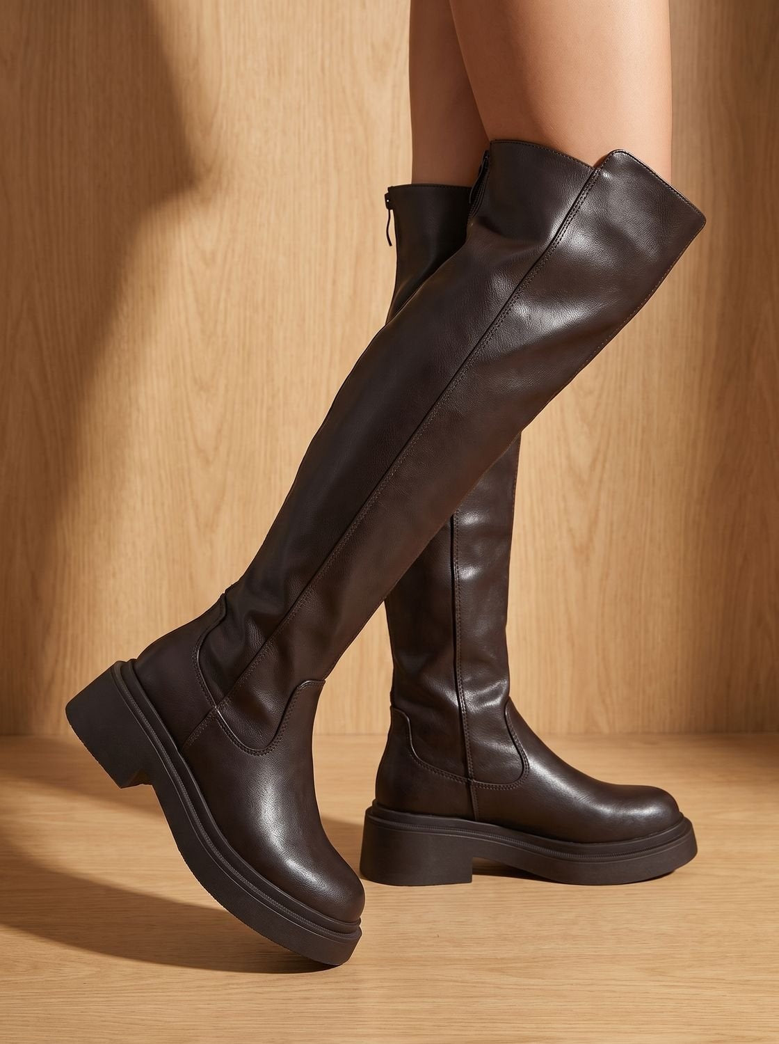 Matilde | Botas Overknee Mulher Cano Alto Sola Plana Fecho Lateral