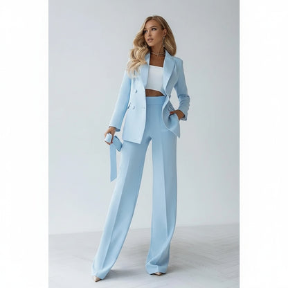 Matilde | Conjunto Blazer Duplo e Calças Perna Larga Mulher Elegante
