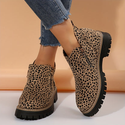 Mónica | Botins Cowboy Estampado Animal Print Mulher Sola Plataforma