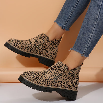 Mónica | Botins Cowboy Estampado Animal Print Mulher Sola Plataforma