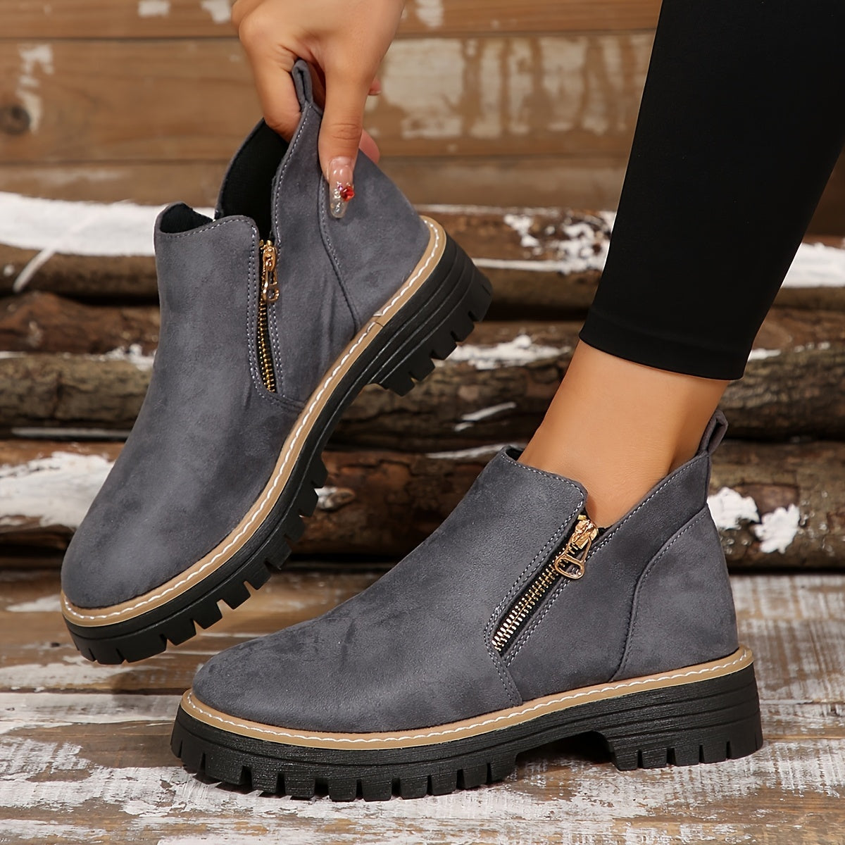 Mónica | Botins Cowboy Estampado Animal Print Mulher Sola Plataforma