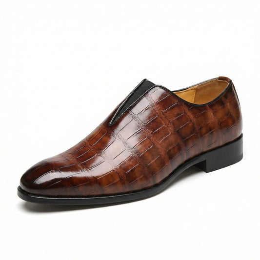Mónica | Loafers de Couro Homem Textura Crocodilo Slip-On