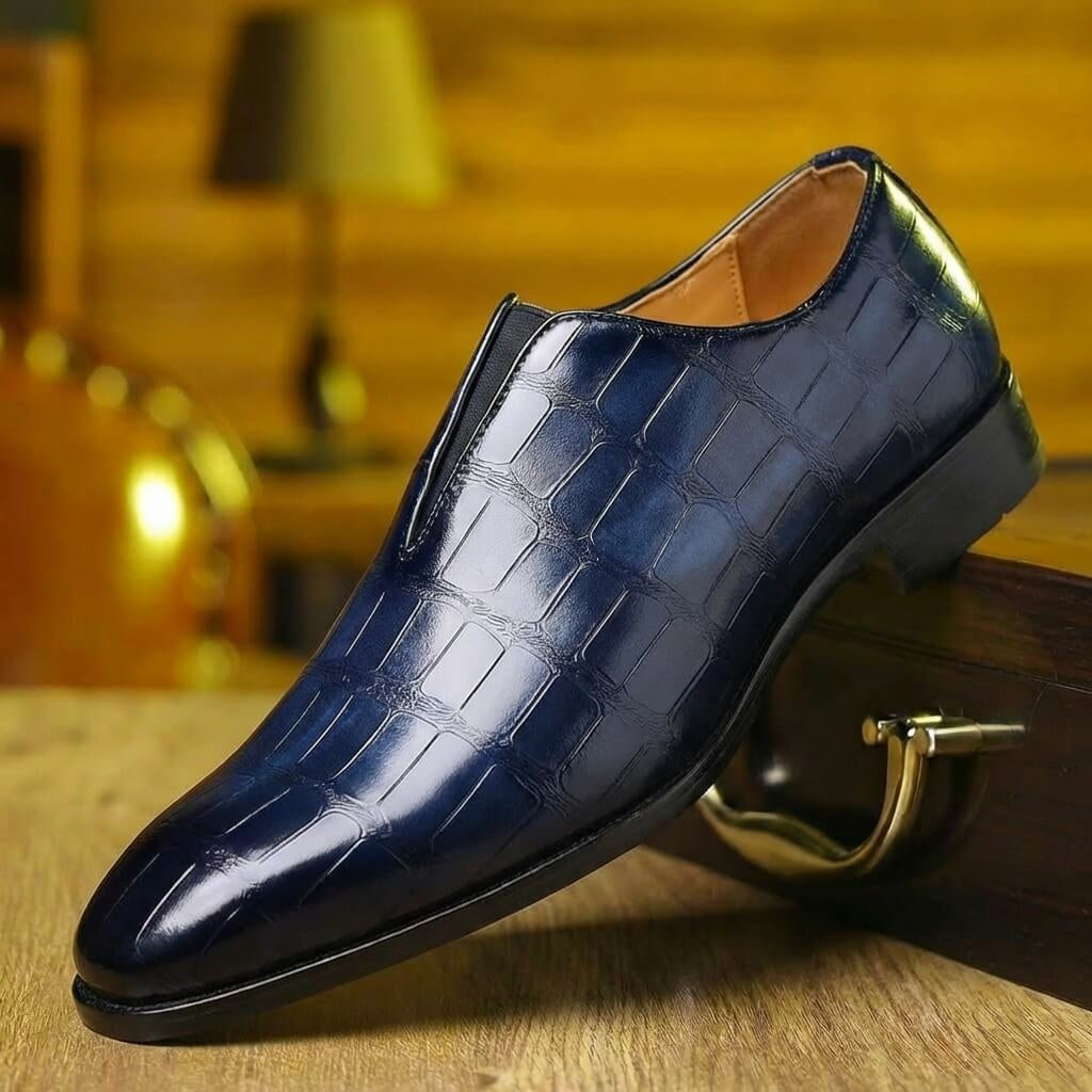 Mónica | Loafers de Couro Homem Textura Crocodilo Slip-On