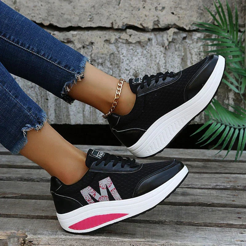 Odette | Women's Platform Running Shoes Lace Up Sneakers