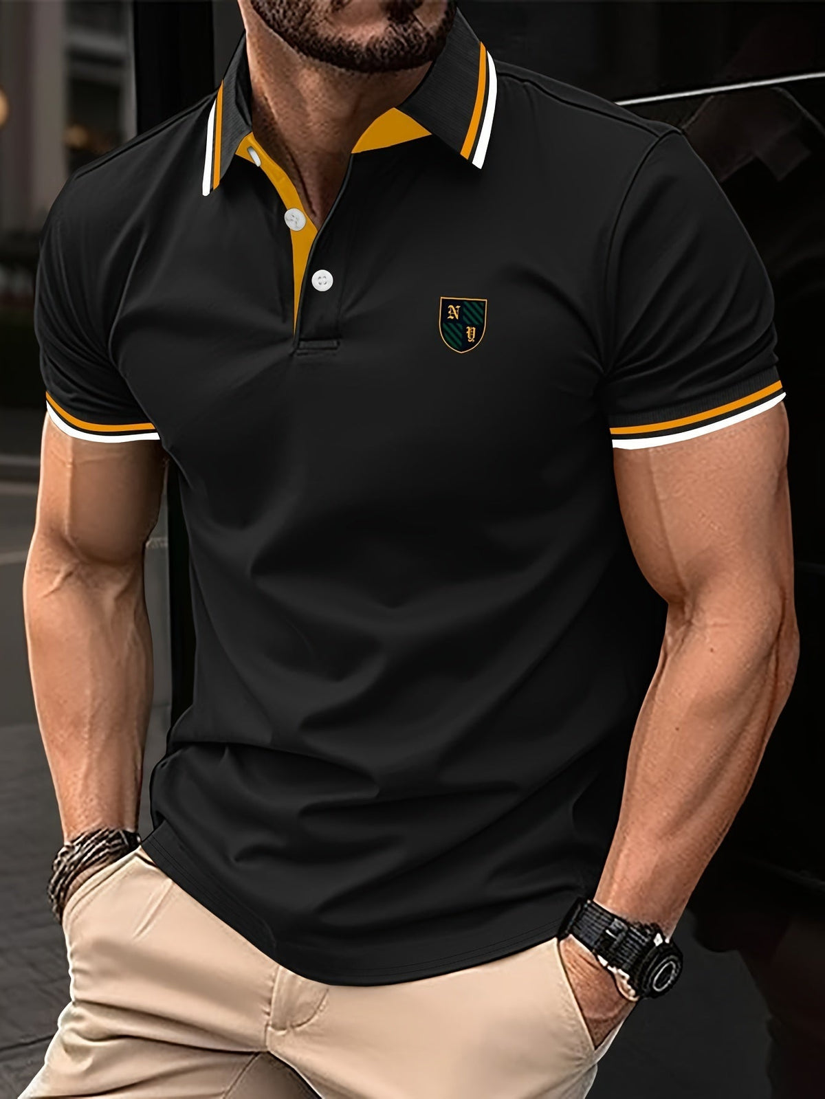 Nuno | Polo de Malha Homem Manga Curta com Emblema