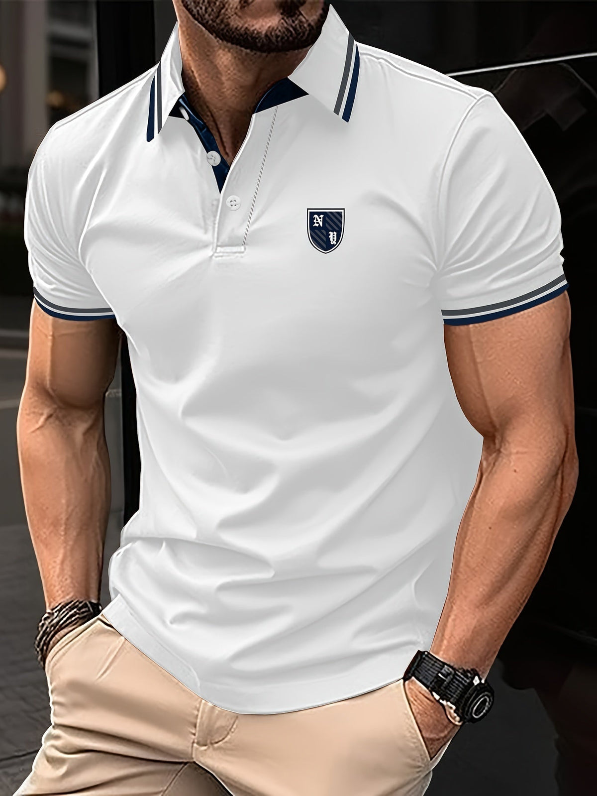 Nuno | Polo de Malha Homem Manga Curta com Emblema