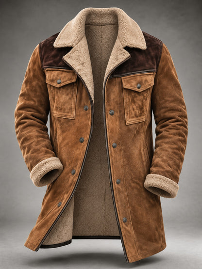 Orson | Men's Western Suede Shearling Jacket with Pockets