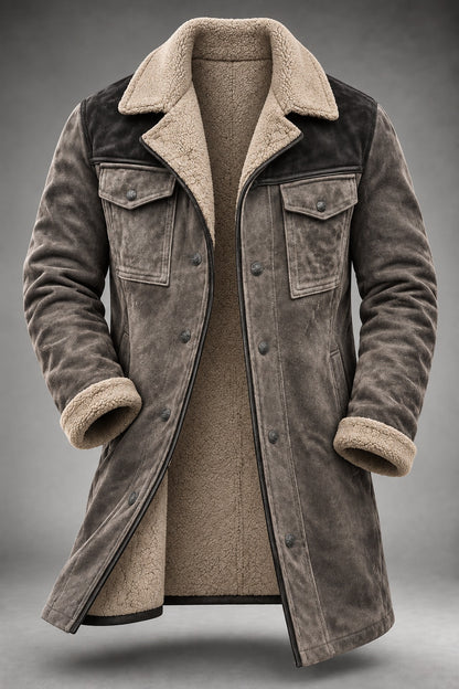 Orson | Men's Western Suede Shearling Jacket with Pockets