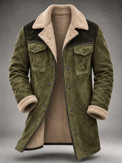 Orson | Men's Western Suede Shearling Jacket with Pockets