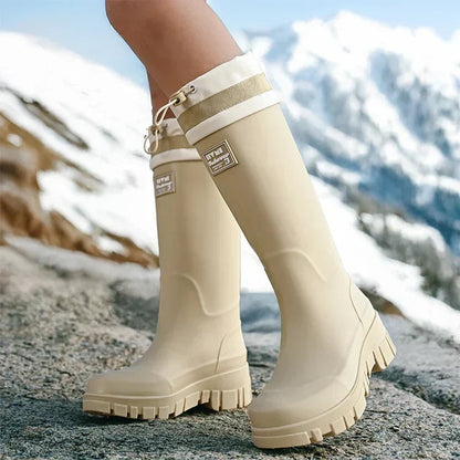 Patrícia | Botas de Chuva Impermeáveis Mulher Cano Alto Sola Antiderrapante