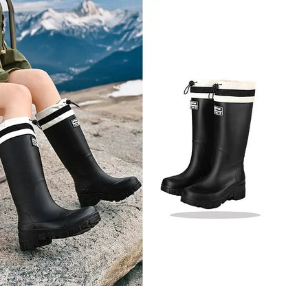 Patrícia | Botas de Chuva Impermeáveis Mulher Cano Alto Sola Antiderrapante