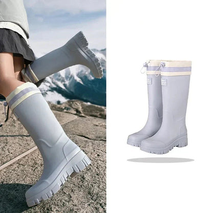 Patrícia | Botas de Chuva Impermeáveis Mulher Cano Alto Sola Antiderrapante