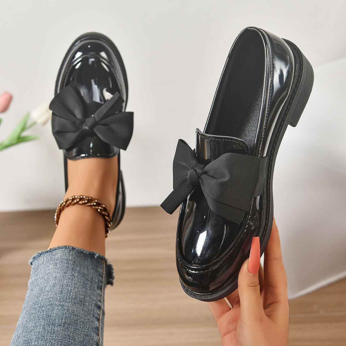 Patrícia | Loafers de Verniz Mulher com Laço