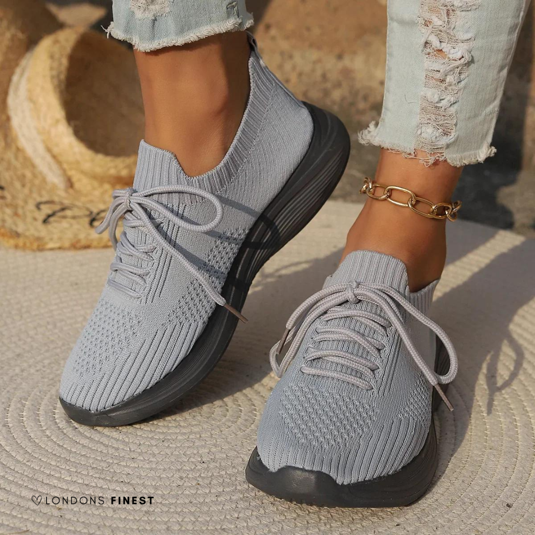 Meredith | Women's Knit Flatform Sneakers Lace Up