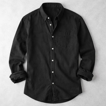 Pedro | Camisa de Ganga Homem Manga Comprida Bolso no Peito