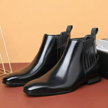 Maddox | Men's Leather Pointed Toe Chelsea Dress Boots Slip On