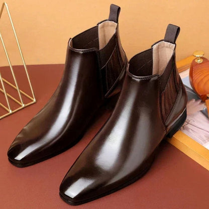 Maddox | Men's Leather Pointed Toe Chelsea Dress Boots Slip On