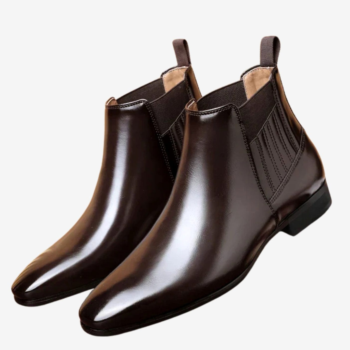 Maddox | Men's Leather Pointed Toe Chelsea Dress Boots Slip On