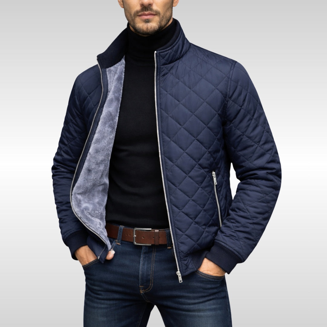 Quentin | Men's Fleece-Lined Quilted Jacket with Stand Collar