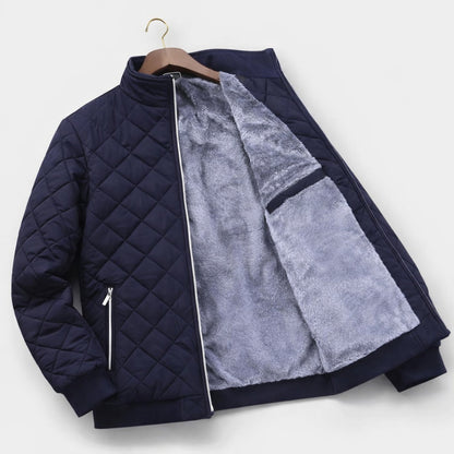 Quentin | Men's Fleece-Lined Quilted Jacket with Stand Collar