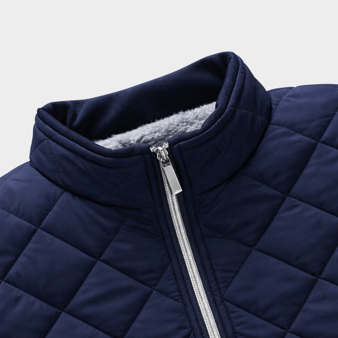 Quentin | Men's Fleece-Lined Quilted Jacket with Stand Collar