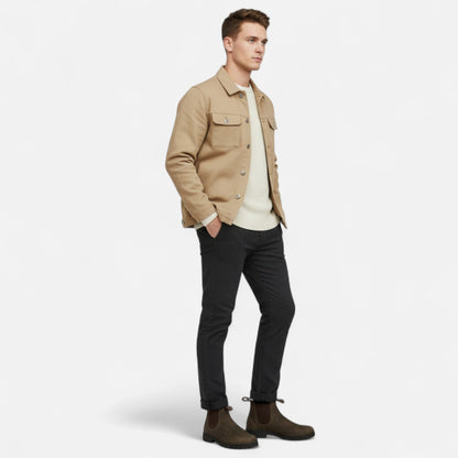 Rafael | Botins Chelsea de Couro Homem Slip-On