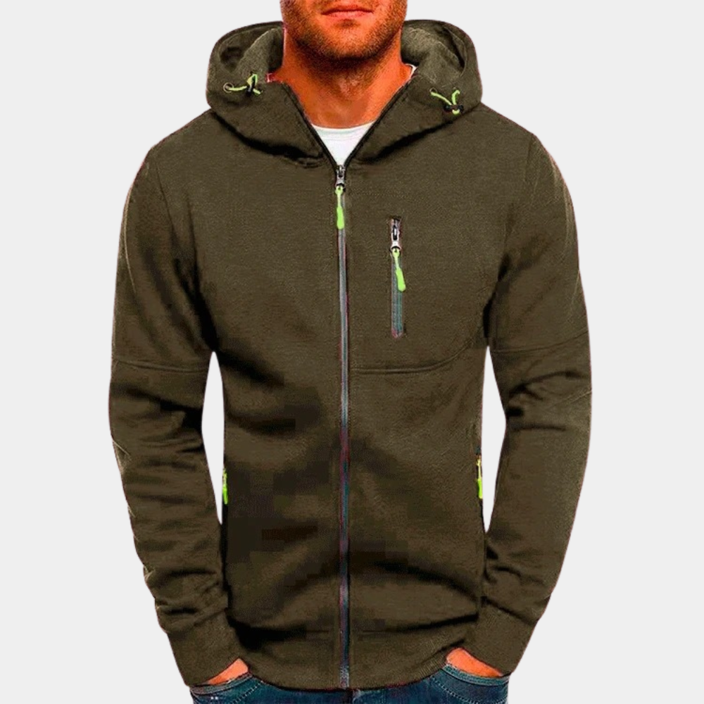 Rafael | Hoodie Homem com Fecho e Capuz Manga Comprida