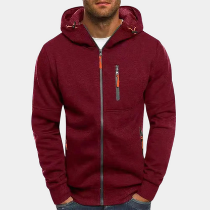 Rafael | Hoodie Homem com Fecho e Capuz Manga Comprida