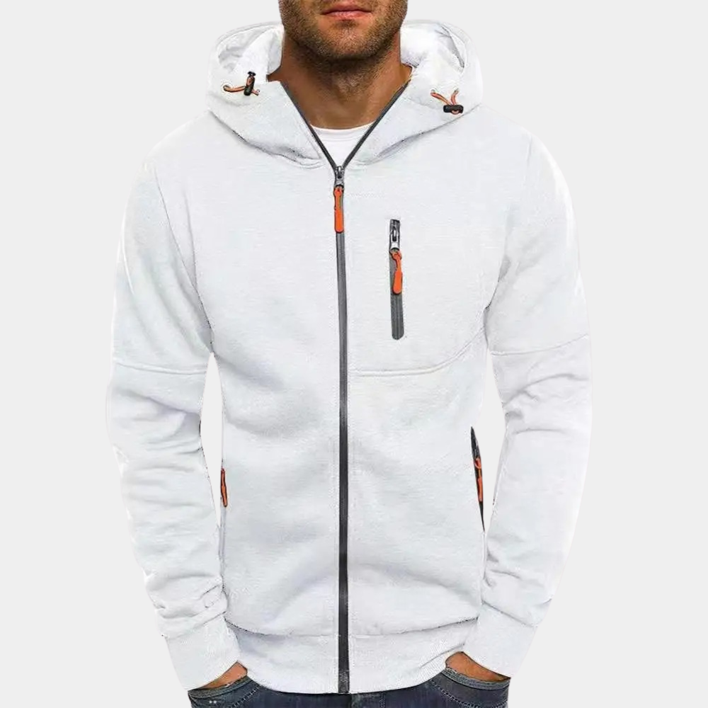 Rafael | Hoodie Homem com Fecho e Capuz Manga Comprida