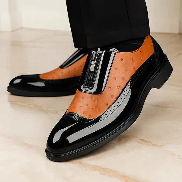 Rafael | Sapatos Oxford Homem Couro de Avestruz com Fecho