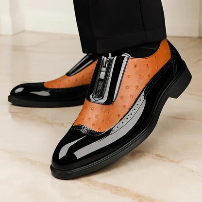 Rafael | Sapatos Oxford Homem Couro de Avestruz com Fecho
