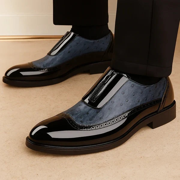 Rafael | Sapatos Oxford Homem Couro de Avestruz com Fecho