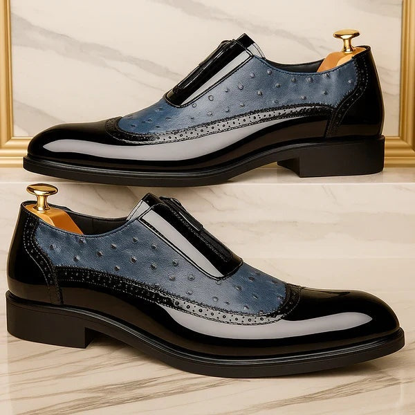 Rafael | Sapatos Oxford Homem Couro de Avestruz com Fecho
